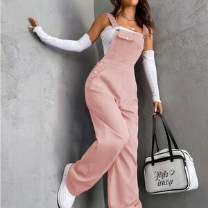 SHEIN Pink Jumpsuit with White Details